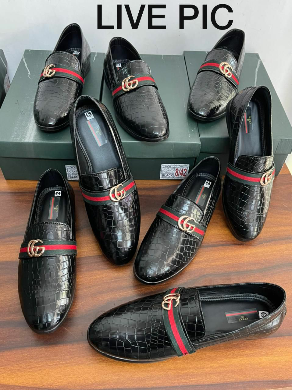 Gucci replica shoes for men Price 1250 Black glossy gucci gents shoes