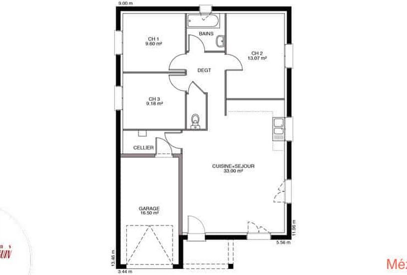  Vente Terrain + Maison - Terrain : 1 063m² - Maison : 110m² à Braillans (25640) 