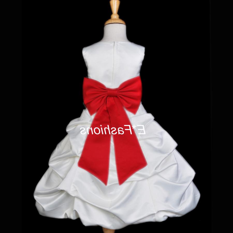 WHITE CHERRY RED WEDDING FLOWER GIRL DRESS 4 6 8 10 12   eBay