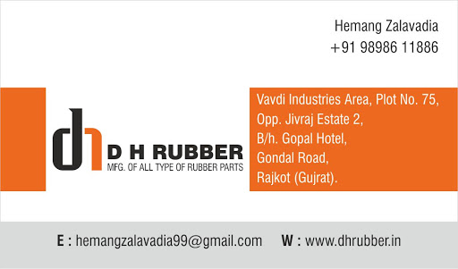 D H Rubber, Vavdi End. Aria plot no 75 opp - jivraj Estate b/h Gopal hotel ndal road, Rajkot, Gujarat 360004, India, Rubber_Stamp_Manufacturer, state GJ