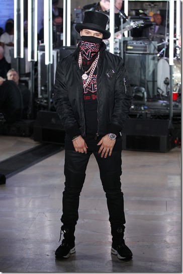 NEW YORK, NY - FEBRUARY 13:  Artist Alec Monopoly walks the runway wearing look #74 for the Philipp Plein Fall/Winter 2017/2018 Women's And Men's Fashion Show at The New York Public Library on February 13, 2017 in New York City.  (Photo by Thomas Concordia/Getty Images for Philipp Plein)