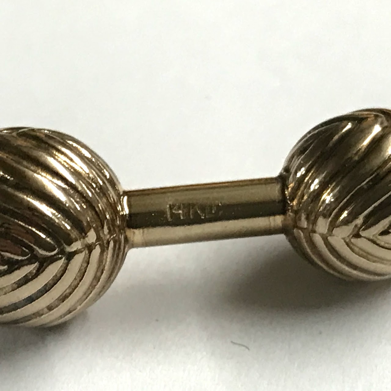 14K Gold Barbell Cufflinks