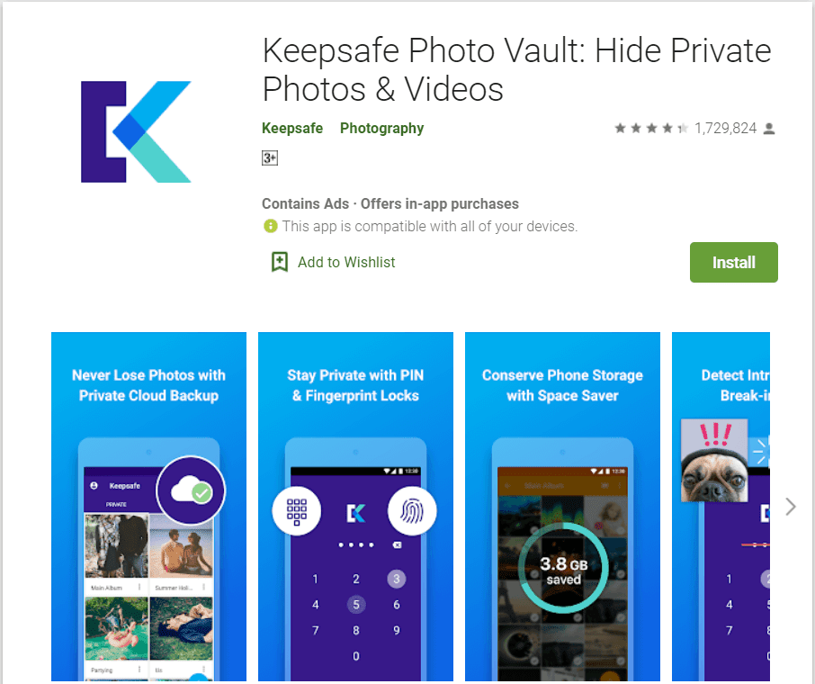 Хранилище фотографий KeepSafe |  Топ 10 скрытых приложений для Android