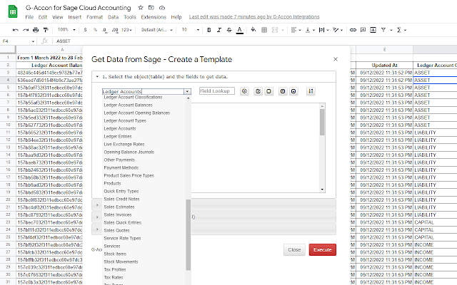 Screenshot of G-Accon for Sage Cloud Accounting