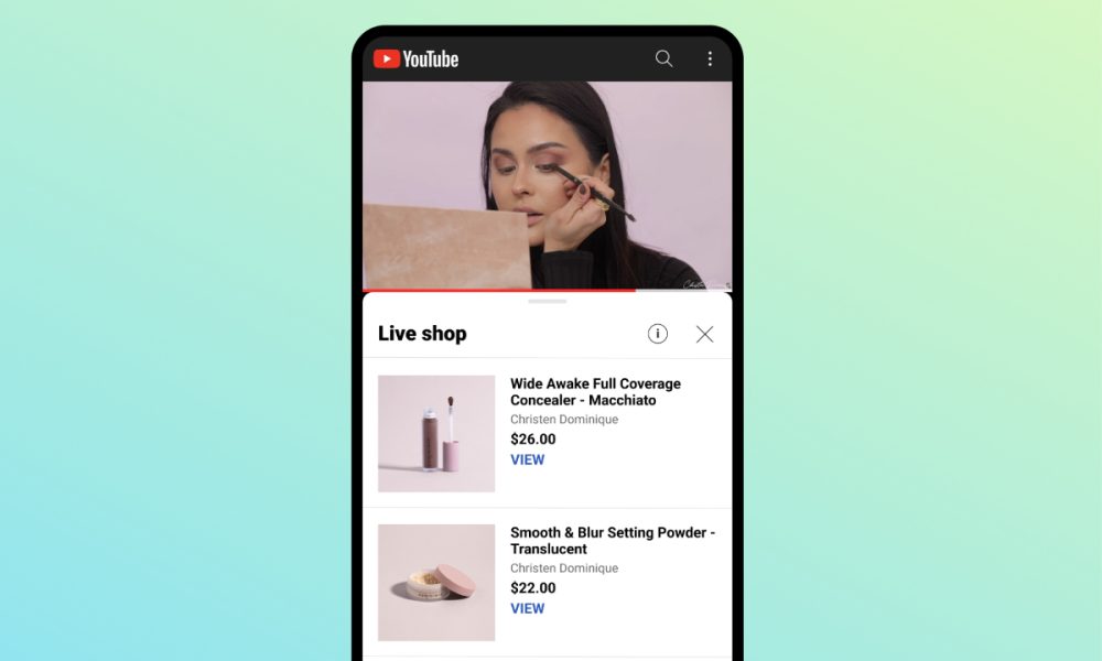 YouTube live shopping