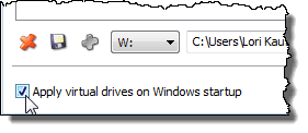 Aplicar secados virtuales en el inicio de Windows