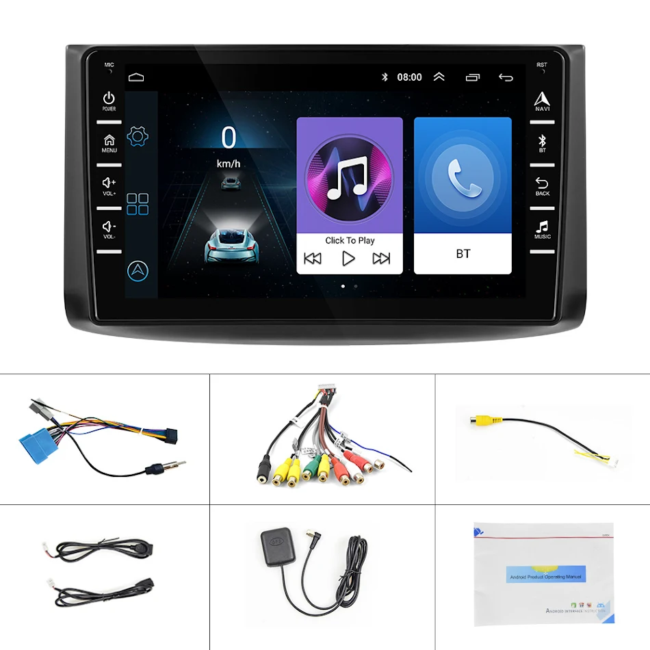 8-inch HD touchscreen Android 9.1 auto navigatie. Ervaar GPS, entertainment en slimme functies voor een betere rijervaring.