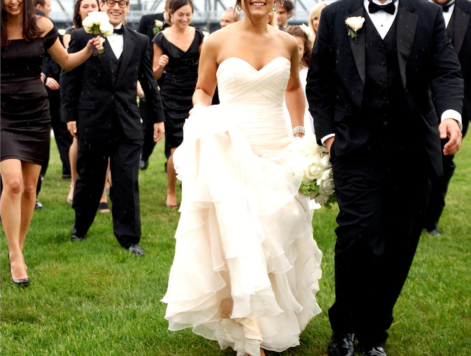 tiered wedding dress