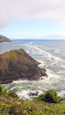 At Heceta Head Lighthous Viewpoint, the view of Cape Creek Cove