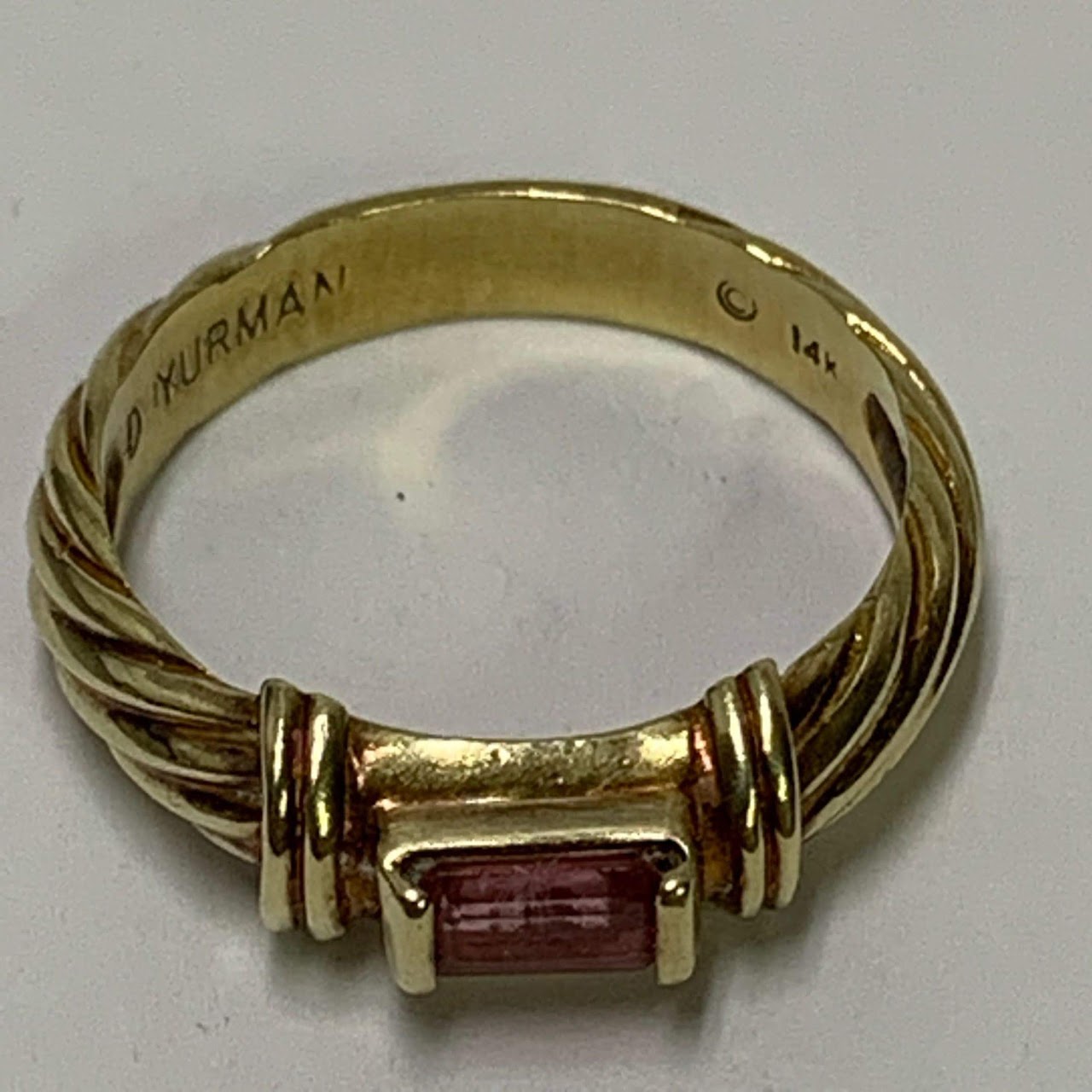 David Yurman 14 K & Pink Tourmaline Ring