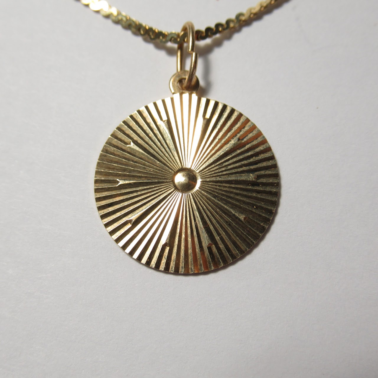 14K Gold Sunburst Pendant Necklace