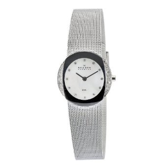  Skagen Women's O689SSS Quartz Mother-Of-Pearl Dial Stainless Steel Watch