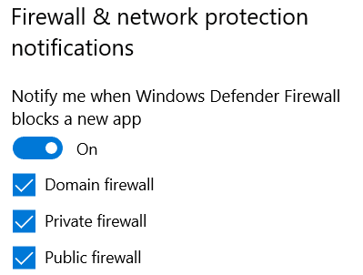 Sécurité Windows - Pare-feu &  notifications de protection du réseau