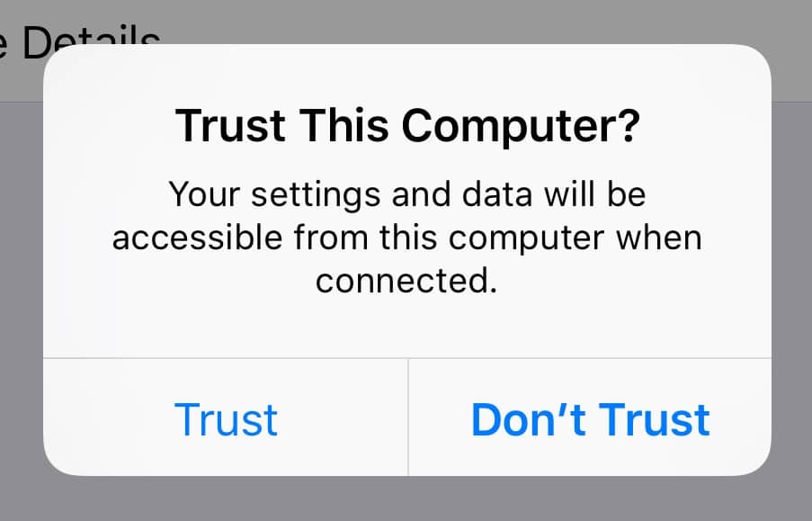 Доверяйте этому компьютеру iPhone