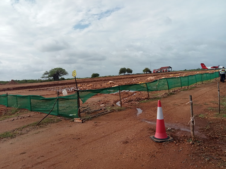 Construction works at the Manda airport in Lamu.