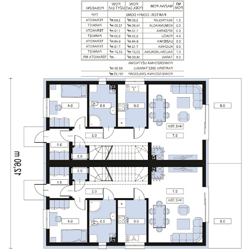 Twins 2 dwa domy - Rzut parteru