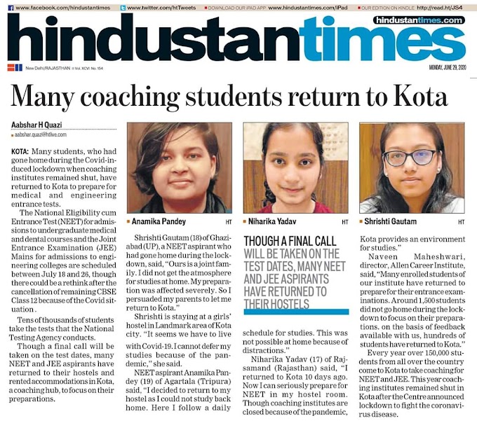 Many Coaching Students Return to Kota