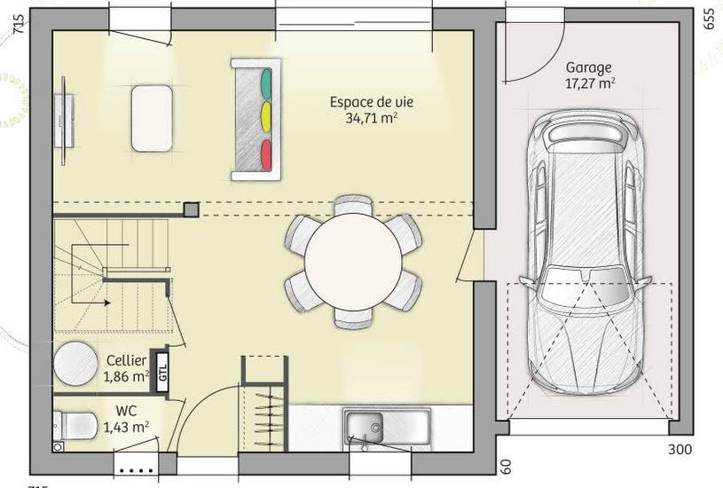  Vente Terrain + Maison - Terrain : 213m² - Maison : 74m² à Lésigny (77150) 