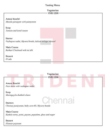 Samudra (Trident Chennai) menu 