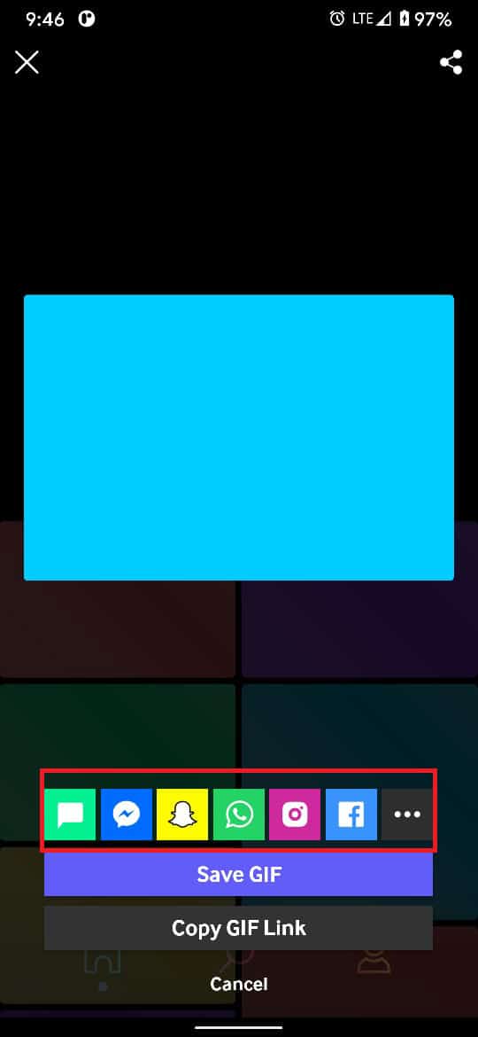 Tocca "Salva GIF" per scaricarlo nella tua galleria |  Come inviare GIF su Android