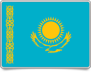 Kazakhstani framed flag icons with box shadow