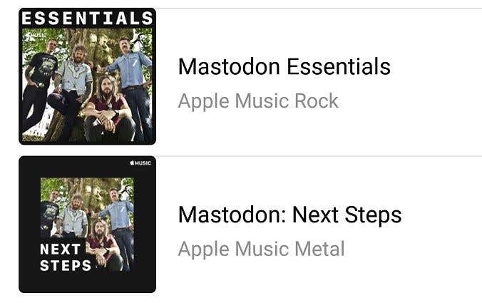 AppleMusicのEssentialsとNextStepsウィンドウ