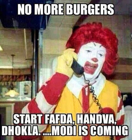 Narendra Modi meme/Effect after Win !! No More burgers only Fafda Handva Dhokla !!! whatsapp meme