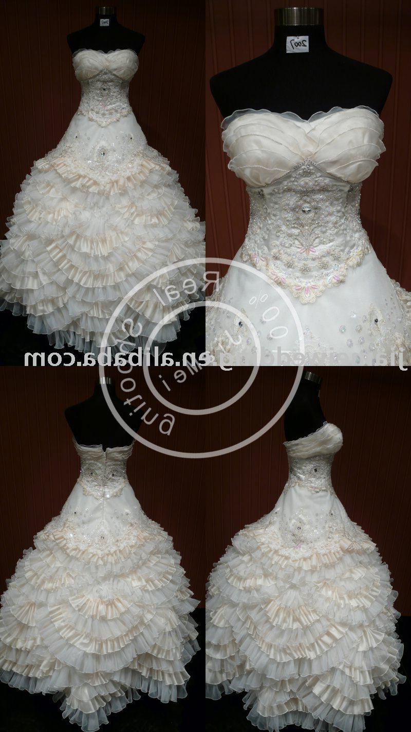 wedding gown appliqued bridal