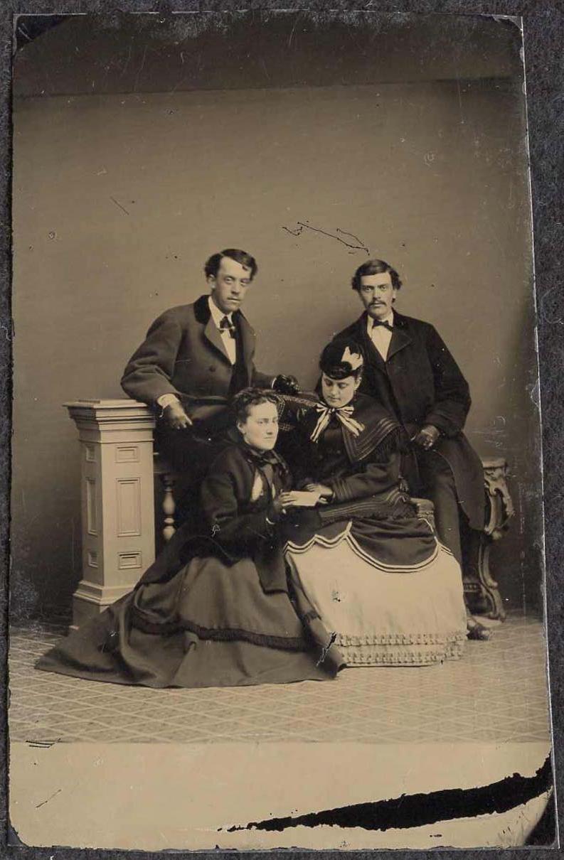 Tintype of two couples with