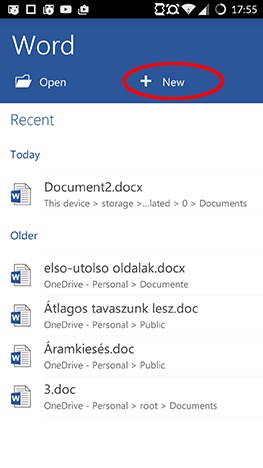 Android, Microsoft, Office, Word, document, maken, bewerken, opslaan