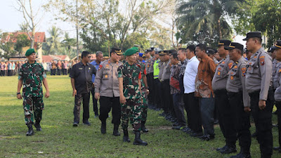 Forkopimda Labuhanbatu Gelar Apel Pasukan Dalam Rangka Pengamanan Kunjungan Presiden RI 