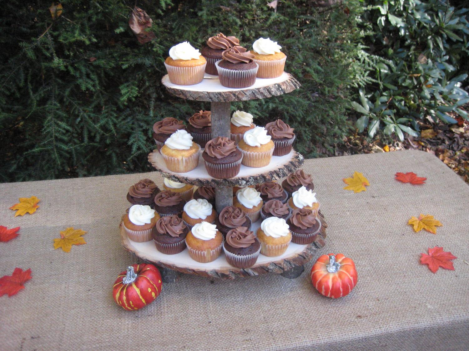 Cupcake Stand Rustic Wedding Wood Dessert Bar 3 Tier. From YourDivineAffair