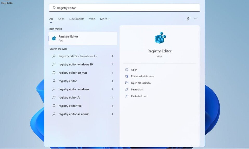 Come aprire l'editor del registro in Windows 11