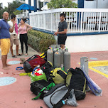 the gear after the first day at the pool in Key Largo, United States 