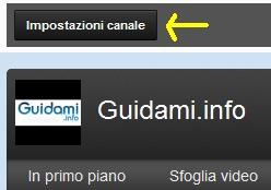 Impostazioni canale YouTube