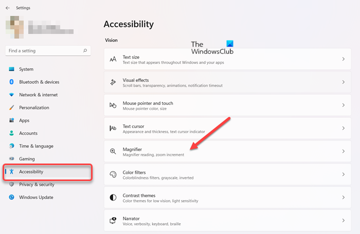 Lente d'ingrandimento per l'accessibilità