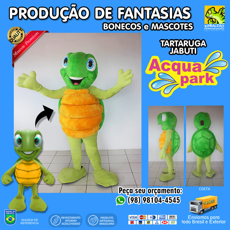 TARTARUGA FANTASIA MASCOTE JABUTI