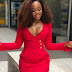 Cee-C Steps Out In Se*y, Cleavage-Baring Red Gown (Photos)