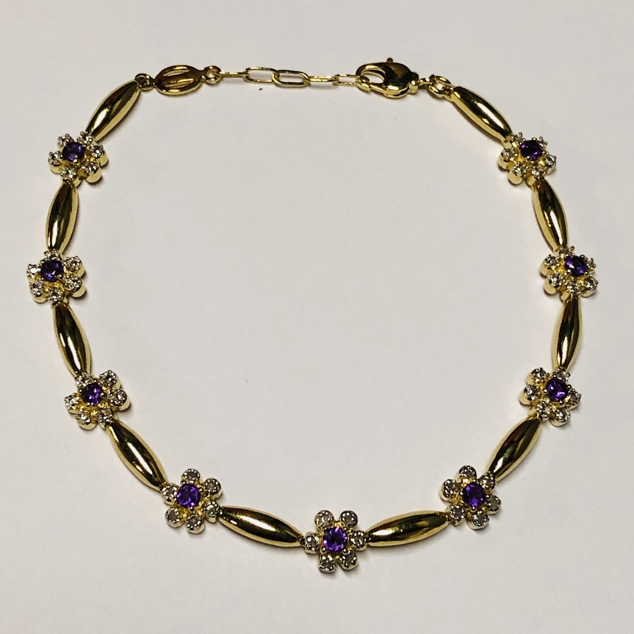 Diamond and Amethyst Vermeil Bracelet