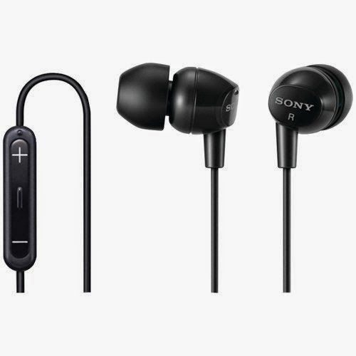  SONY DR-EX12IP In-Ear Stereo Headphones with Mic and Remote (Black)