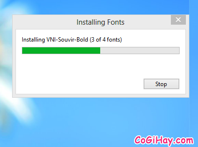 Đang cài đặt font tiếng Việt