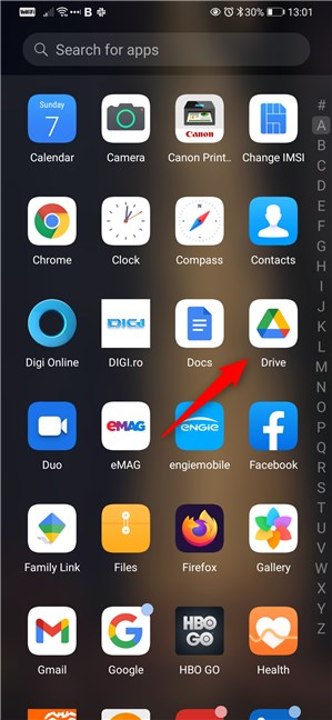 L'app Google Drive su Android