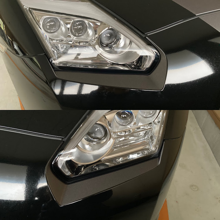 NISSAN GT-Rのラッピングシート・DIY・ストロボ風・ツートンカラー・アイラインに関するカスタム事例の投稿画像3枚目