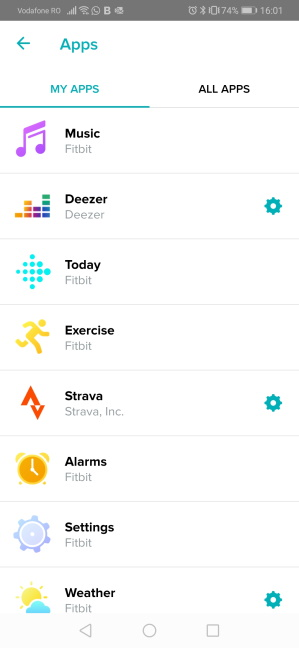 Las aplicaciones instaladas en Fitbit Versa 2