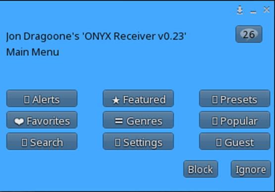 ONYX menu Linux