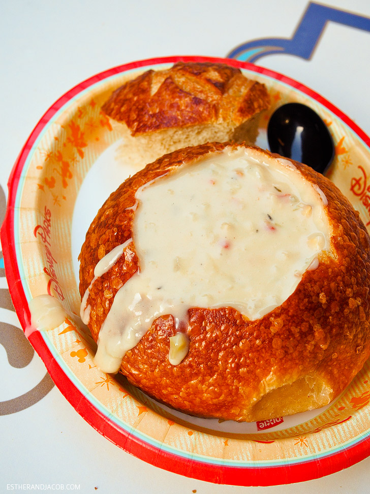 Clam Chowder Bread Bowl at Royal Street Veranda | Disneyland Food Bucket List.