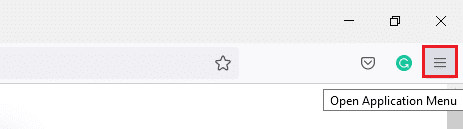 Sau đó, nhấp vào biểu tượng Mở Menu Ứng dụng.  Sửa lỗi Nhấp chuột phải của Firefox Không hoạt động