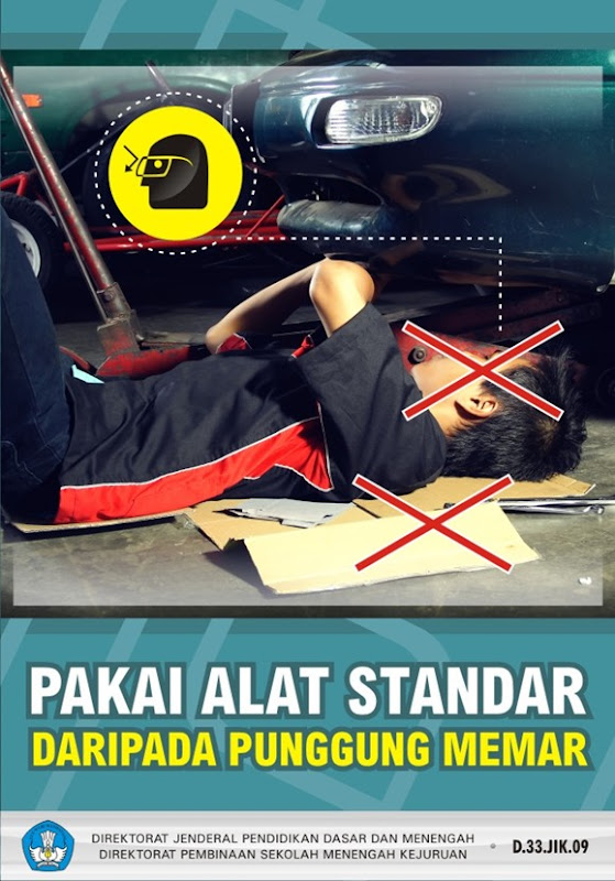 Pakai alat standar daripada punggung memar