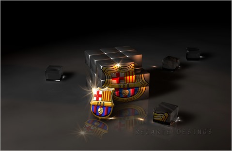 Barcelona-FC-Logo-in-Cubic-Glass-HD-Wallpaper