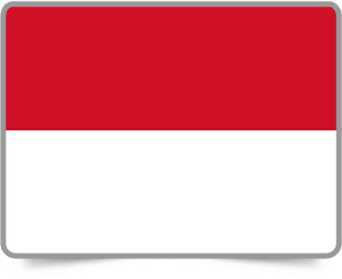 Indonesian framed flag icons with box shadow